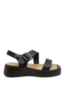 Imagine Sandale casual cu platformă negre din piele naturală OTR60006