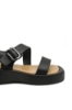 Imagine Sandale casual cu platformă negre din piele naturală OTR60006