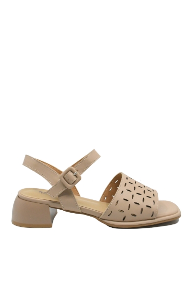 Imagine Sandale casual damă bej apricot din piele naturală OTR60001
