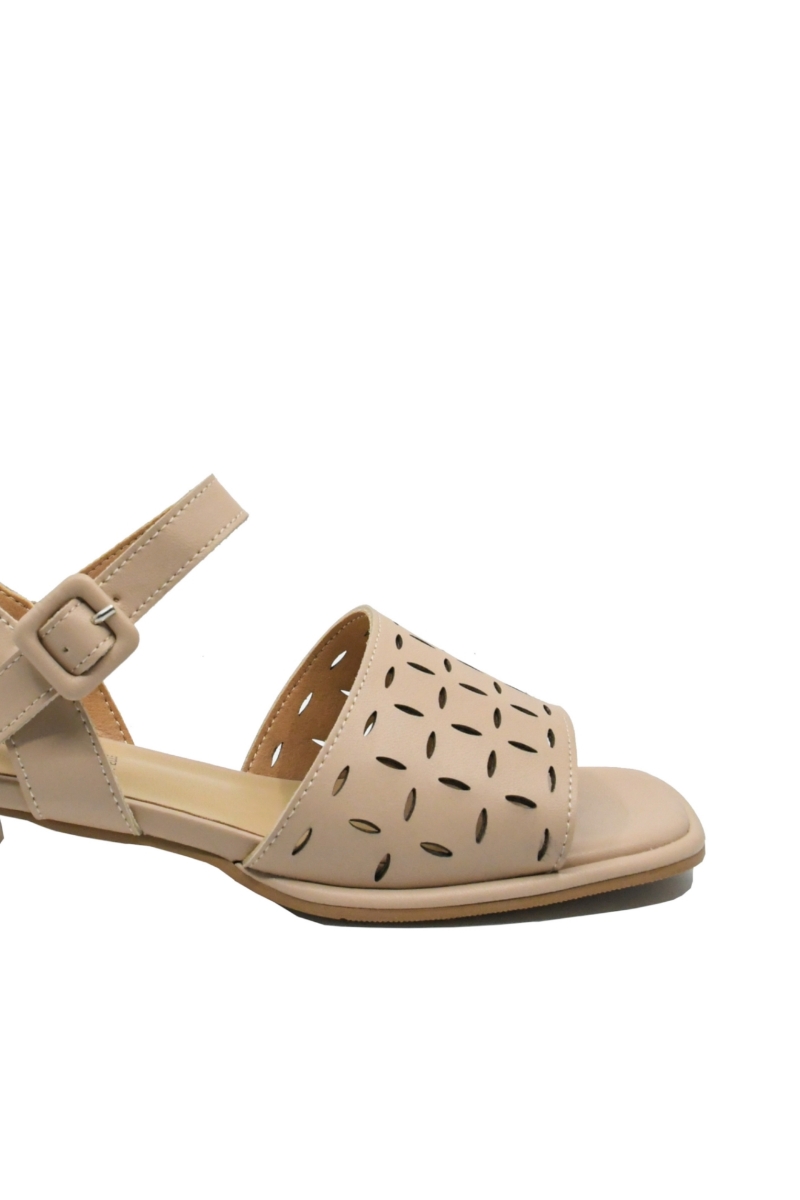 Imagine Sandale casual damă bej apricot din piele naturală OTR60001