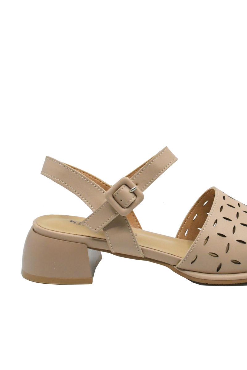 Imagine Sandale casual damă bej apricot din piele naturală OTR60001