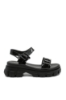 Imagine Sandale platformă negre din piele naturală, cu catarame decorative OTR60002