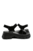 Imagine Sandale platformă negre din piele naturală, cu catarame decorative OTR60002