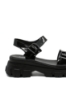 Imagine Sandale platformă negre din piele naturală, cu catarame decorative OTR60002