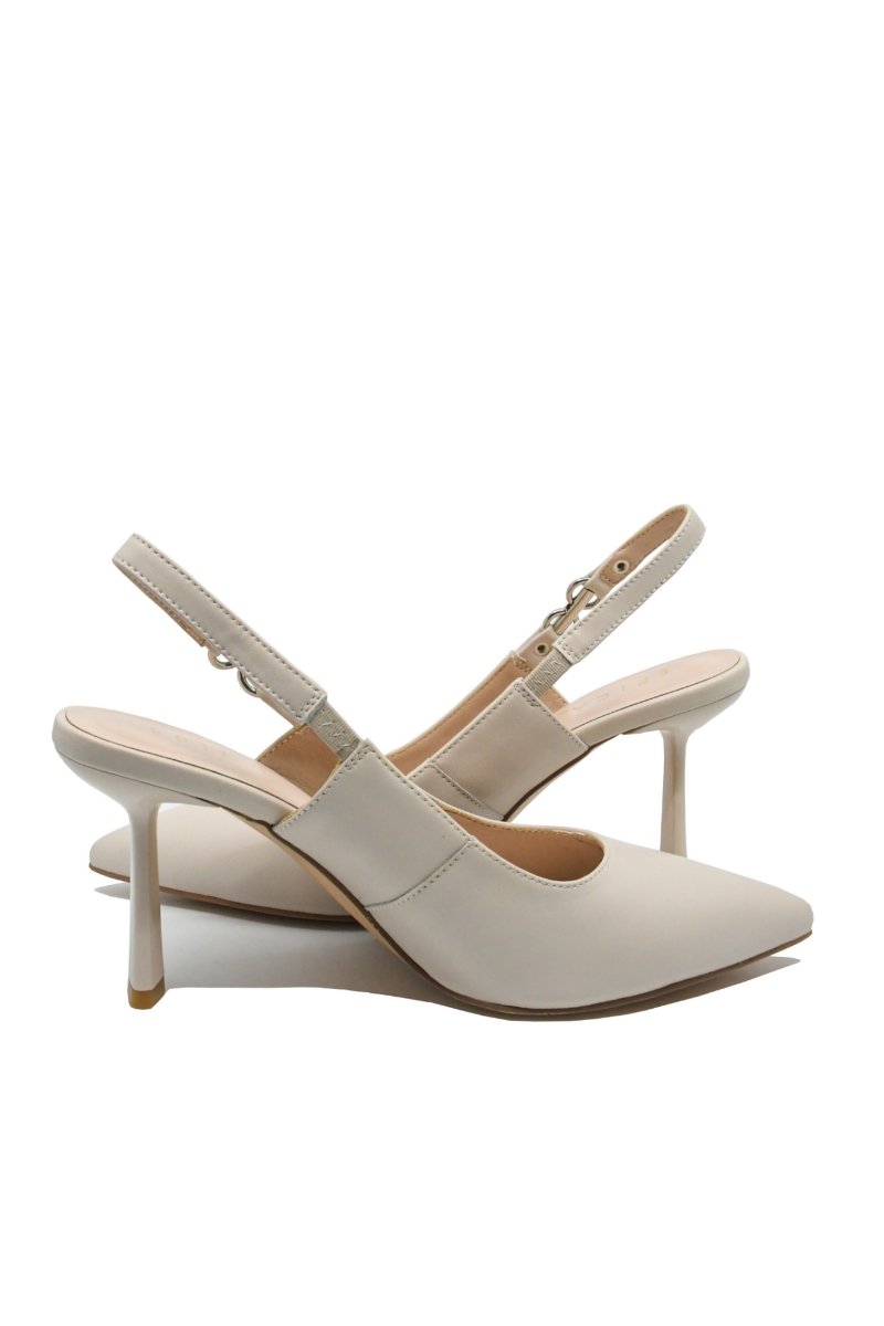 Imagine Pantofi de ocazie decupați bej apricot, din piele naturală OTR360038