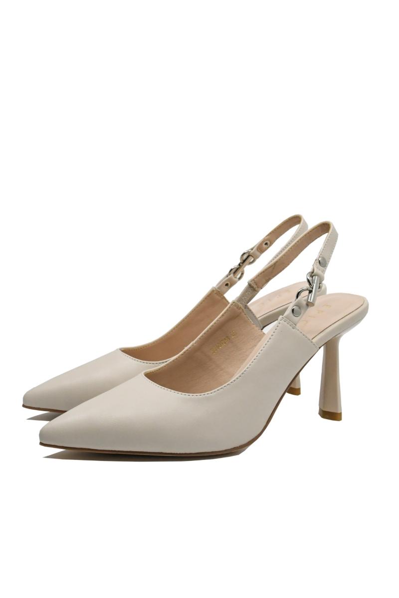 Imagine Pantofi de ocazie decupați bej apricot, din piele naturală OTR360038