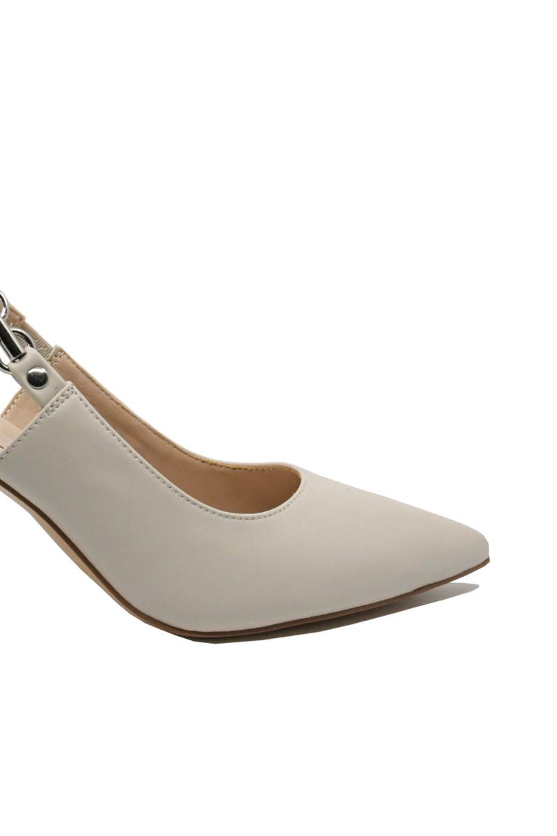 Imagine Pantofi de ocazie decupați bej apricot, din piele naturală OTR360038