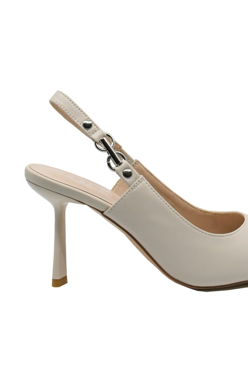 Imagine Pantofi de ocazie decupați bej apricot, din piele naturală OTR360038