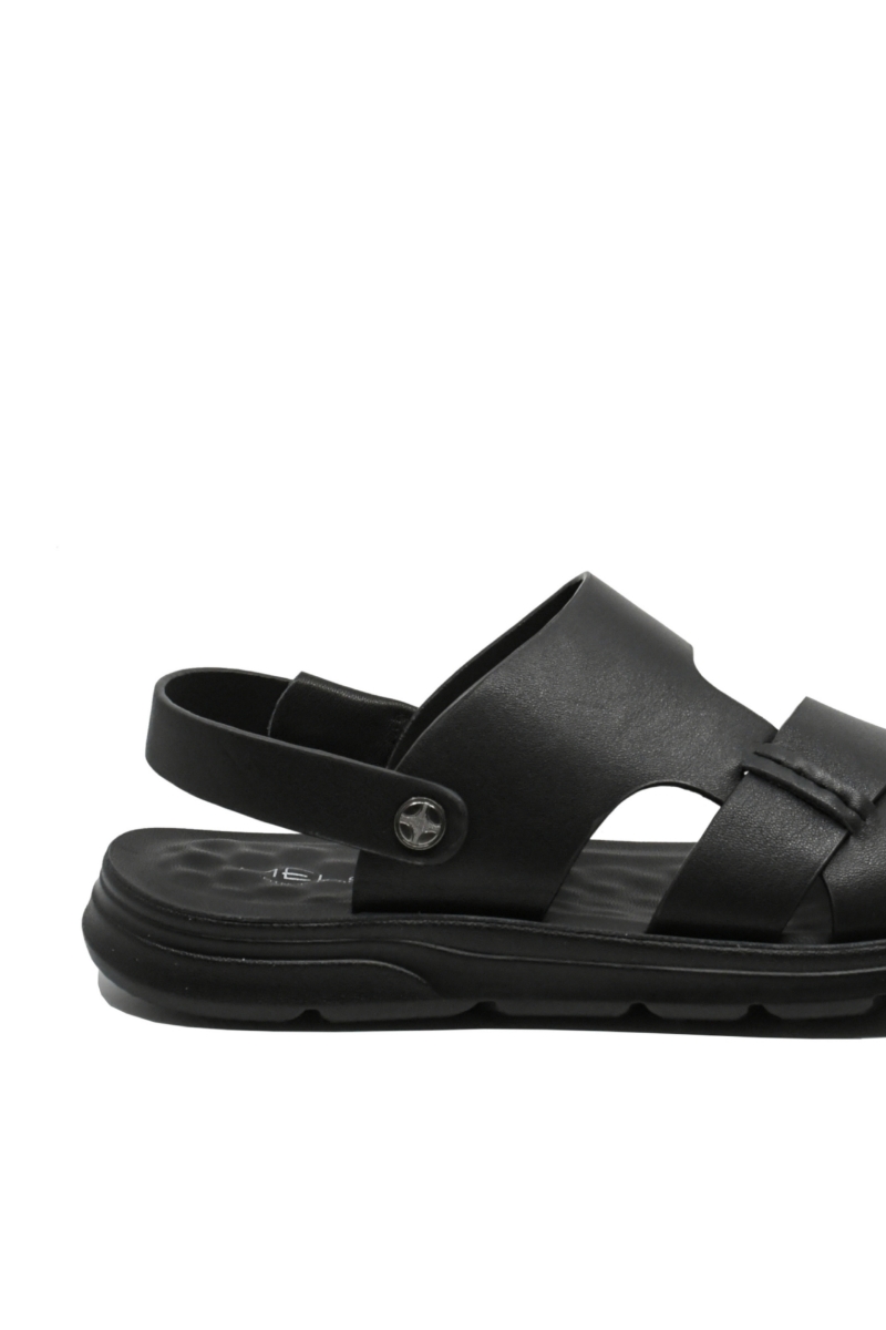 Imagine Sandale vară bărbați, negre din piele naturală FNX7566