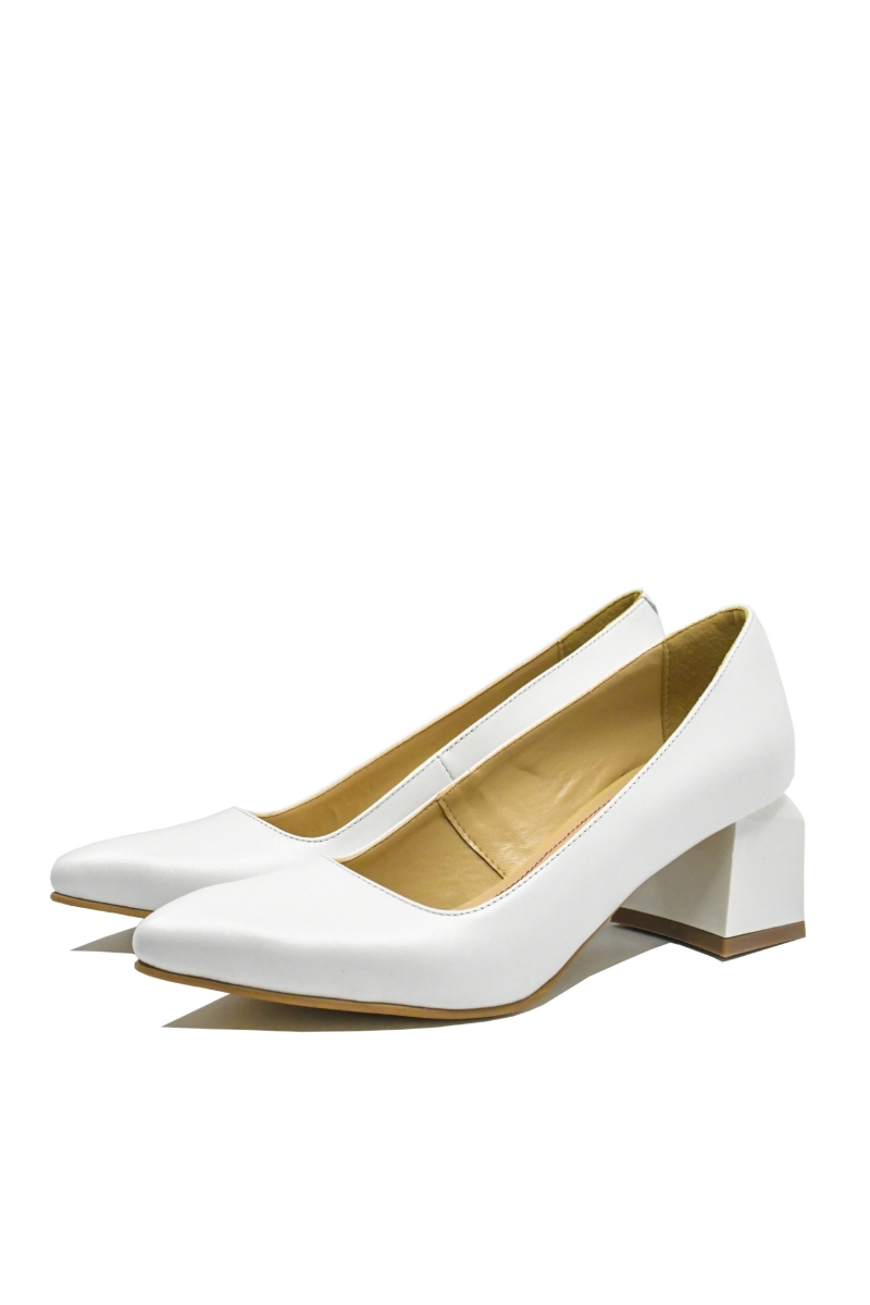 Imagine Pantofi eleganți din piele naturală, alb sidefat SORA36