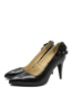 Imagine Pantofi stiletto negri, din piele naturală, cu buchet decorativ  SORA46