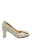 Imagine Pantofi eleganți bej sidefat din piele naturală, cu decorațiune aurie SORA50