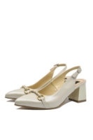 Imagine Pantofi decupați eleganți bej sidefat, din piele naturală SORD22