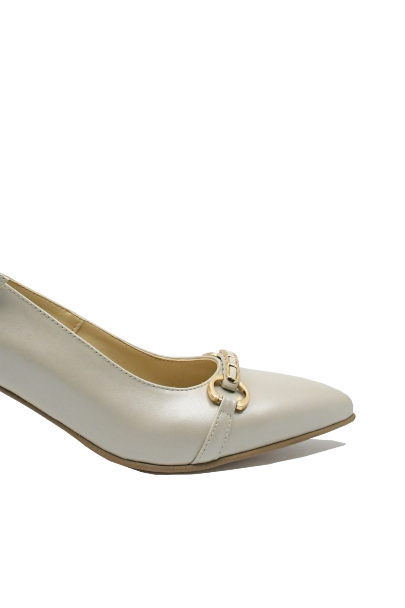 Imagine Pantofi decupați eleganți bej sidefat, din piele naturală SORD22