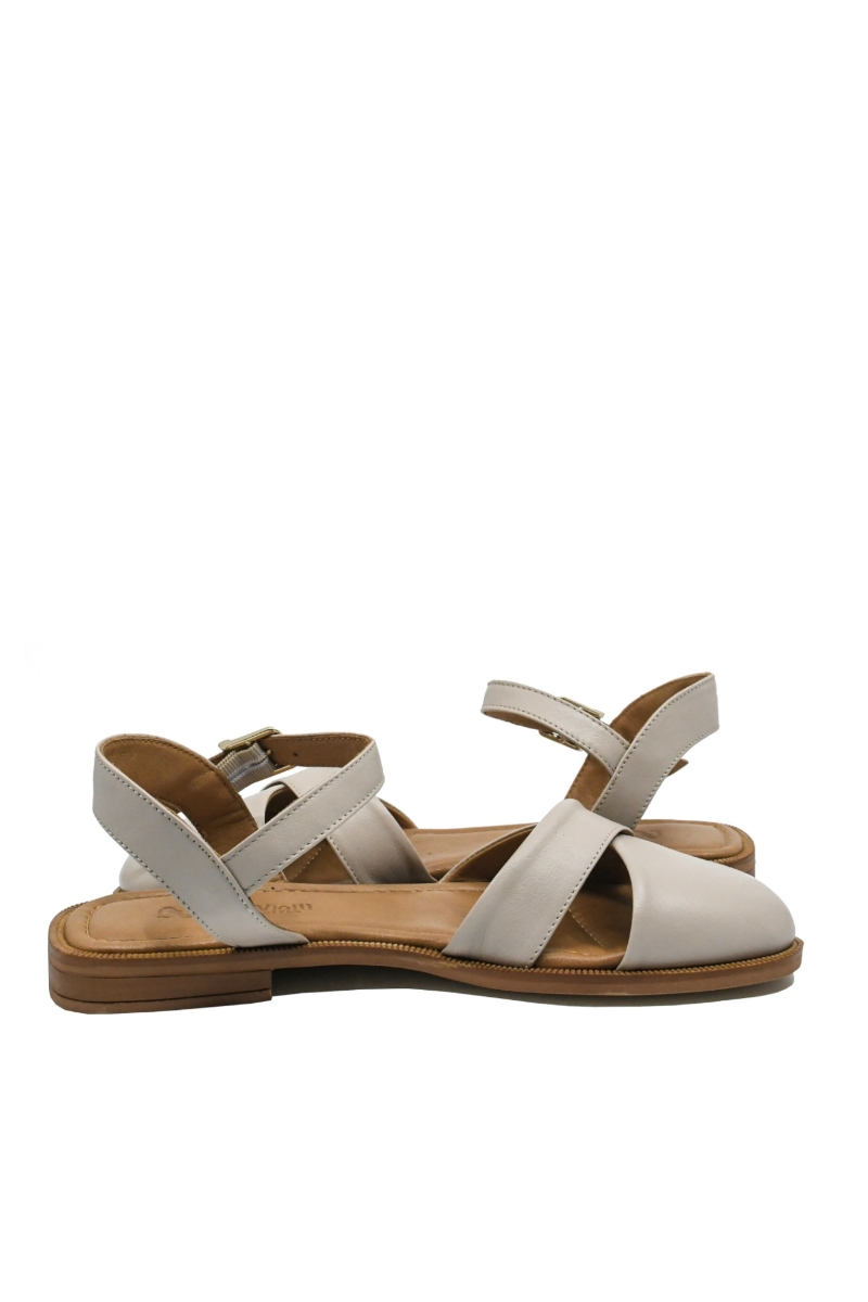 Imagine Sandale damă cu talpa joasă, gri, din piele naturală GOR16243
