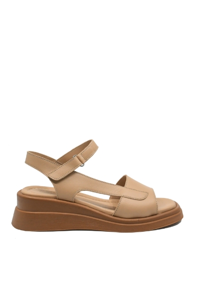 Imagine Sandale damă casual bej, din piele naturală GOR1115