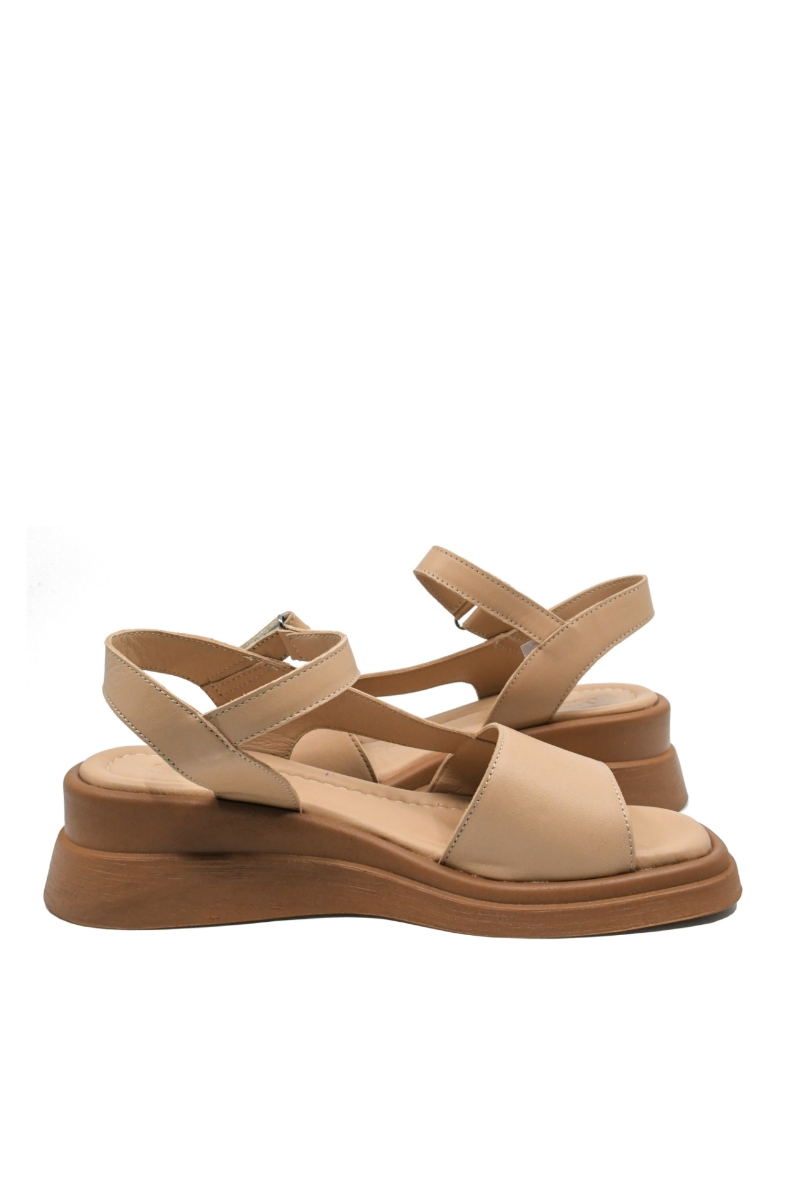 Imagine Sandale damă casual bej, din piele naturală GOR1115