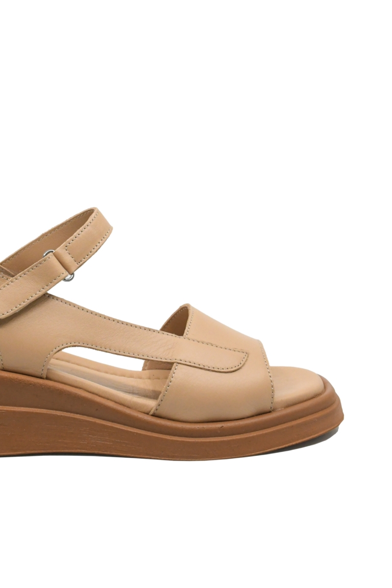Imagine Sandale damă casual bej, din piele naturală GOR1115