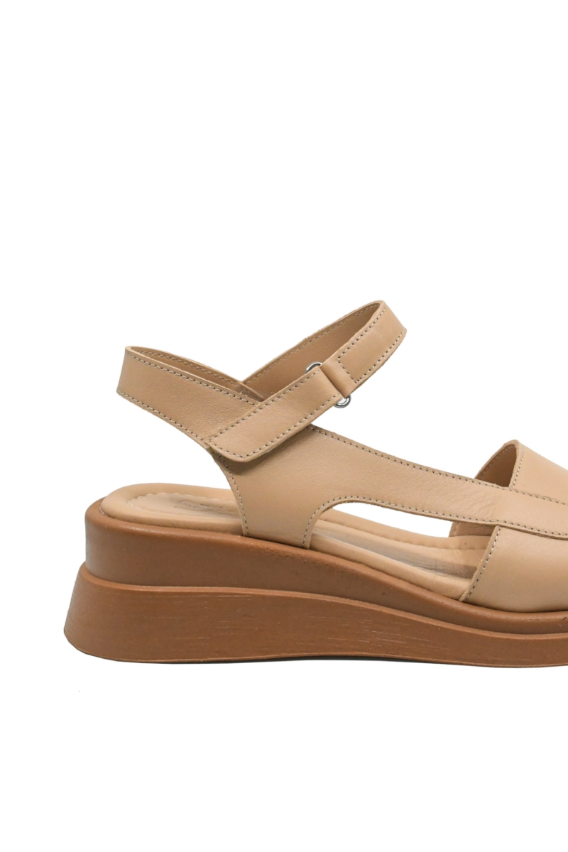 Imagine Sandale damă casual bej, din piele naturală GOR1115