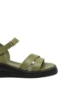 Imagine Sandale damă verzi din piele naturală, cu barete duble GOR242