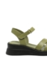 Imagine Sandale damă verzi din piele naturală, cu barete duble GOR242