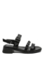 Imagine Sandale damă negre din piele naturală cu barete și catarame GOR032