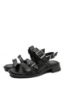 Imagine Sandale damă negre din piele naturală cu barete și catarame GOR032