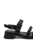 Imagine Sandale damă negre din piele naturală cu barete și catarame GOR032