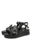 Imagine Sandale damă joase, negre din piele naturală GORD29