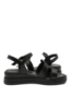 Imagine Sandale damă joase, negre din piele naturală GORD29