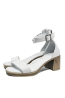 Imagine Sandale cu baretă pe gleznă, albe din piele naturală GOR292