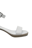 Imagine Sandale cu baretă pe gleznă, albe din piele naturală GOR292