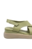 Imagine Sandale damă wedge verzi din piele naturală GOR575