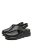 Imagine Sandale damă wedge negre din piele naturală GOR575