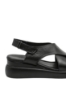 Imagine Sandale damă wedge negre din piele naturală GOR575