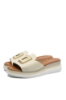 Imagine Saboți damă cu talpa wedge bej, din piele naturală GOR1063