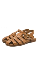 Imagine Sandale plate stil gladiator, maro, din piele naturală GOR16246