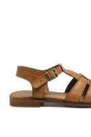 Imagine Sandale plate stil gladiator, maro, din piele naturală GOR16246