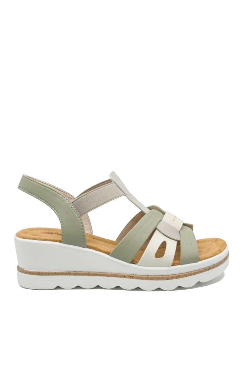 Imagine Sandale damă wedge, grey, din piele naturală OTR160036