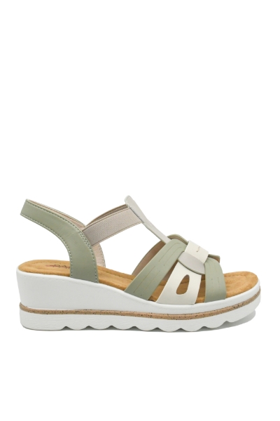 Imagine Sandale damă wedge, grey, din piele naturală OTR160036