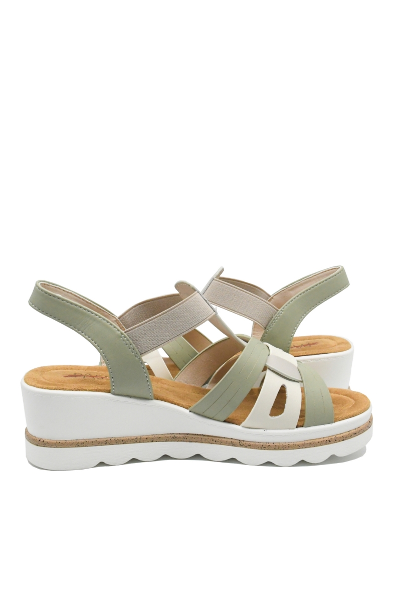 Imagine Sandale damă wedge, grey, din piele naturală OTR160036