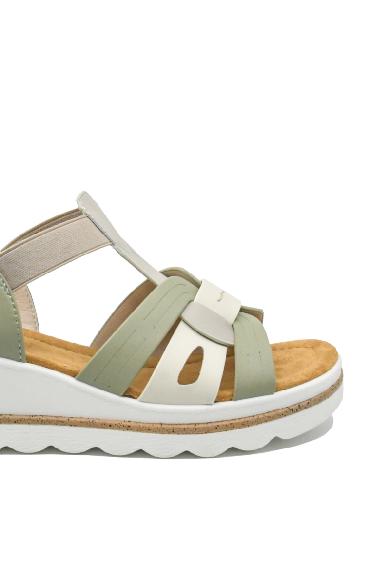 Imagine Sandale damă wedge, grey, din piele naturală OTR160036