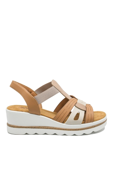 Imagine Sandale damă wedge, maro, din piele naturală OTR160036