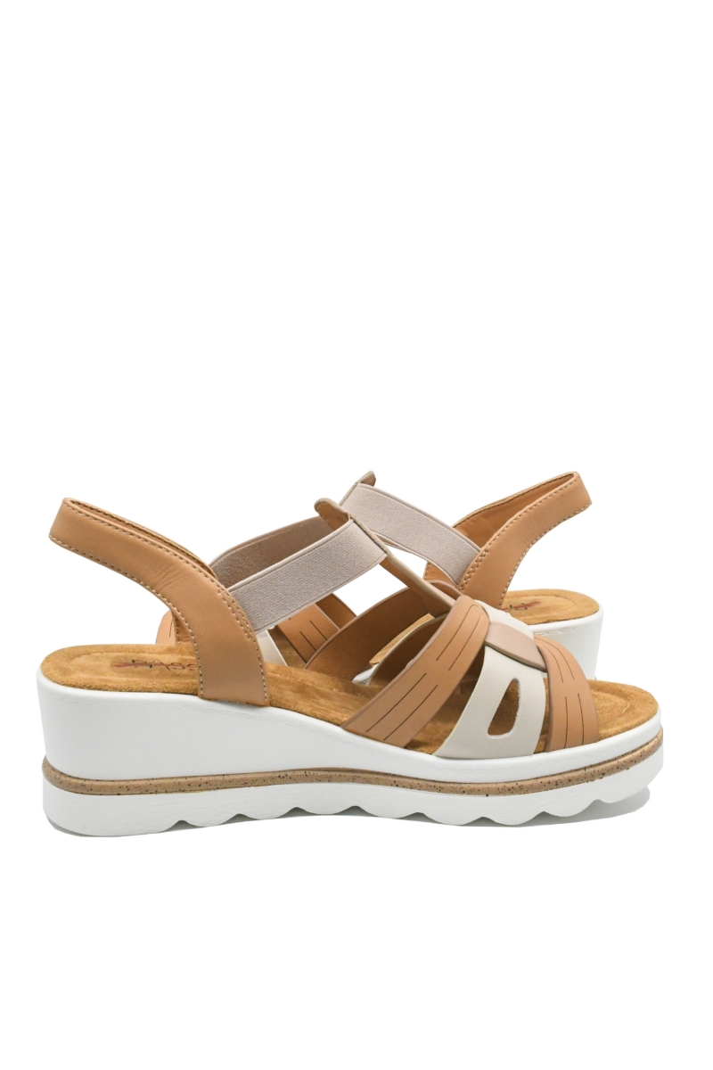 Imagine Sandale damă wedge, maro, din piele naturală OTR160036
