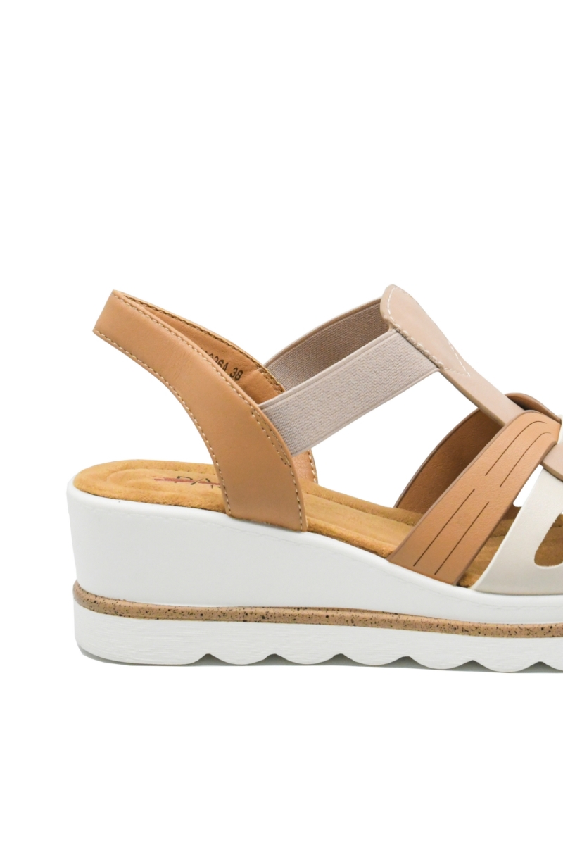 Imagine Sandale damă wedge, maro, din piele naturală OTR160036