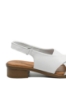 Imagine Sandale damă albe din piele naturală cu model încrucișat GOR6025