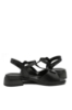 Imagine Sandale negre, din piele naturală cu baretă T și toc masiv GOR151468