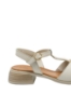 Imagine Sandale crem, din piele naturală cu baretă T și toc masiv GOR151468