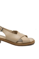 Imagine Sandale damă cu toc bloc bej nude din piele naturală GOR916