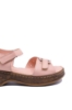 Imagine Sandale damă reglabile cu platformă roz pudră din piele naturală GOR8405